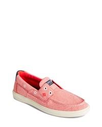Sperry Outer Banks Washed Twill Boat Shoe In Red At Nordstrom