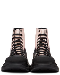 Alexander McQueen Black Pink Tread Slick Boots