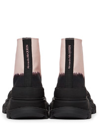 Alexander McQueen Black Pink Tread Slick Boots