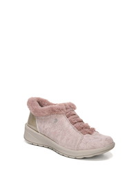 Pink Canvas Lace-up Flat Boots