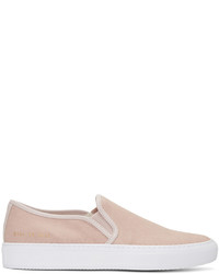Common Projects Pink Canvas Tournat Slip On Sneakers