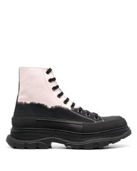 Alexander McQueen Two Tone Lace Up Boots
