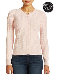 Lord & Taylor Cable Knit Cotton Cardigan