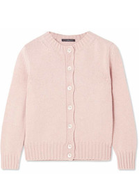 Alexander McQueen Cashmere And Wool Blend Cardigan Pastel Pink