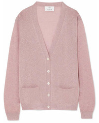 Allude Lurex Cardigan Pink