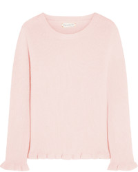 Chinti and Parker Ribbed Cashmere Sweater Pastel Pink