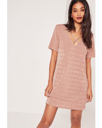 Missguided Cross Over Harness Slinky Dress Pink