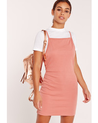 Missguided Rib 2 In 1 T Shirt Dress Nude
