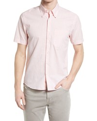 Scott Barber Luxury Cotton Chambray Short Sleeve Shirt In Cantaloupe At Nordstrom