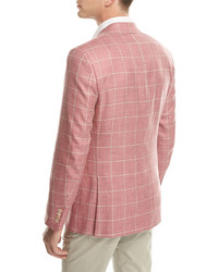 Isaia Windowpane Check Two Button Sport Coat