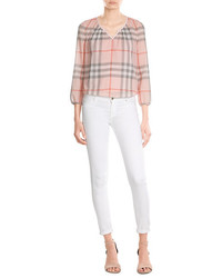 Burberry Brit Cotton Blouse With Check Print