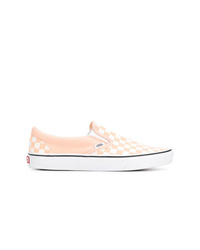 Pink Check Canvas Slip-on Sneakers