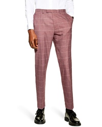 Topman Slim Fit Windowpane Suit Trousers