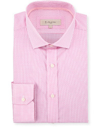 1 Like No Other Woven Check Print Dress Shirt Pink