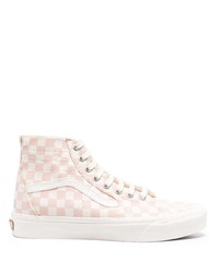 Pink Check High Top Sneakers