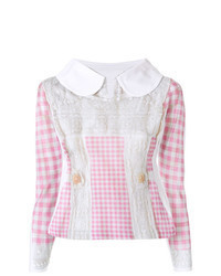 Pink Check Long Sleeve Blouse