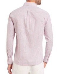 Brunello Cucinelli Mini Check Cotton Button Down Shirt