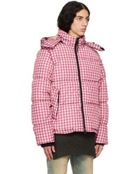 The Very Warm Red White Hooded Puffer Jacket