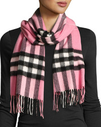 Burberry Giant Check Cashmere Scarf Rose