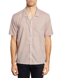 BLDWN Cabus Slim Fit Windowpane Short Sleeve Button Up Camp Shirt