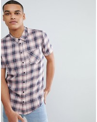 Another Influence Pink Check Short Sleeve Shirt