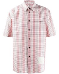 Oamc Striped Grid Print Shirt