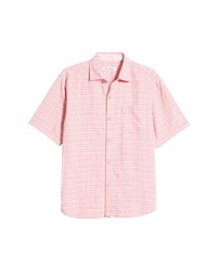 Pink Check Silk Short Sleeve Shirt