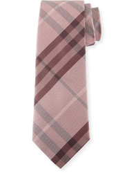 Burberry Heathered Check Silk Tie Pink