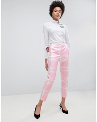 ASOS DESIGN Asos Tailored Slim Trouser In Pink Check