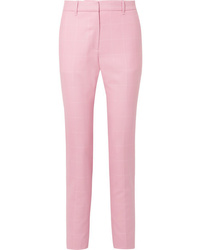 Pink Check Wool Dress Pants