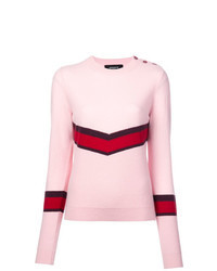 Pink Chevron Crew-neck Sweater
