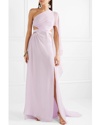 Cult Gaia Cosette One Shoulder Cutout Crinkled Chiffon Gown