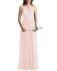 Levkoff Keyhole Chiffon A Line Gown