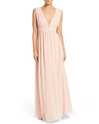 Lulus Plunging V Neck Chiffon Gown