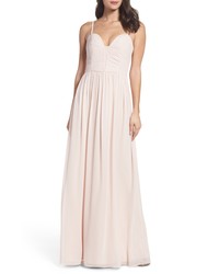 Hayley Paige Occasions Ruffle Detail A Line Chiffon Gown