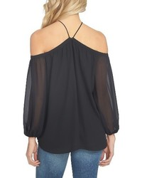 1 STATE 1state Off The Shoulder Sheer Chiffon Blouse