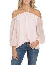 1 STATE 1state Off The Shoulder Sheer Chiffon Blouse