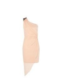 Exclusives New Look Shell Pink One Shoulder Embellished Wrap Dress