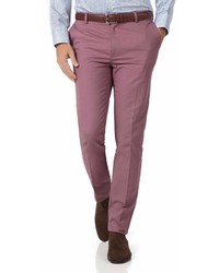 Charles Tyrwhitt Light Pink Slim Fit Flat Front Non Iron Cotton Chino Pants Size W30 L30 By