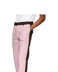 Noah NYC Pink And Brown Single Pleat Chino Trousers
