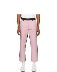 Noah NYC Pink And Brown Single Pleat Chino Trousers