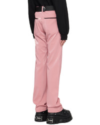 99% Is Pink Att1%Tude Always Glossy Faux Leather Trousers