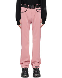 99% Is Pink Att1%Tude Always Glossy Faux Leather Trousers
