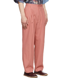 Dries Van Noten Pink Cotton Gabardine Trousers