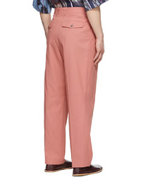Dries Van Noten Pink Cotton Gabardine Trousers