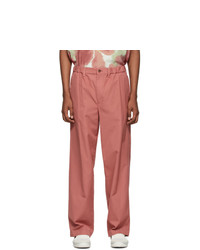 Issey Miyake Men Pink Gabardine Trousers