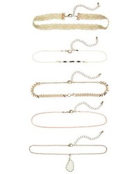 Set Of 5 Assorted Choker Necklaces