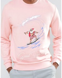 Asos Holidays Sweatshirt With Santa Print