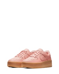 Pink Chunky Leather Low Top Sneakers