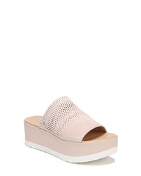 Pink Chunky Suede Flat Sandals